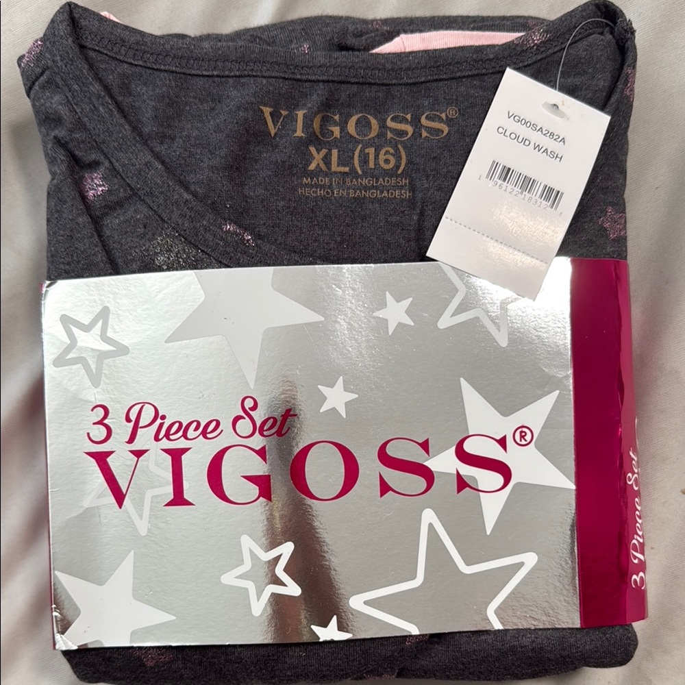 Vigoss Starry Gray and Pink 3 Piece Set